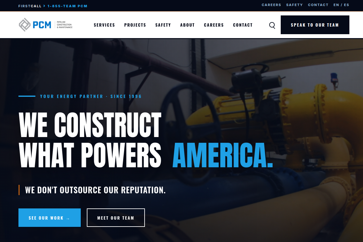 Pipeline Construction & Maintenance website preview