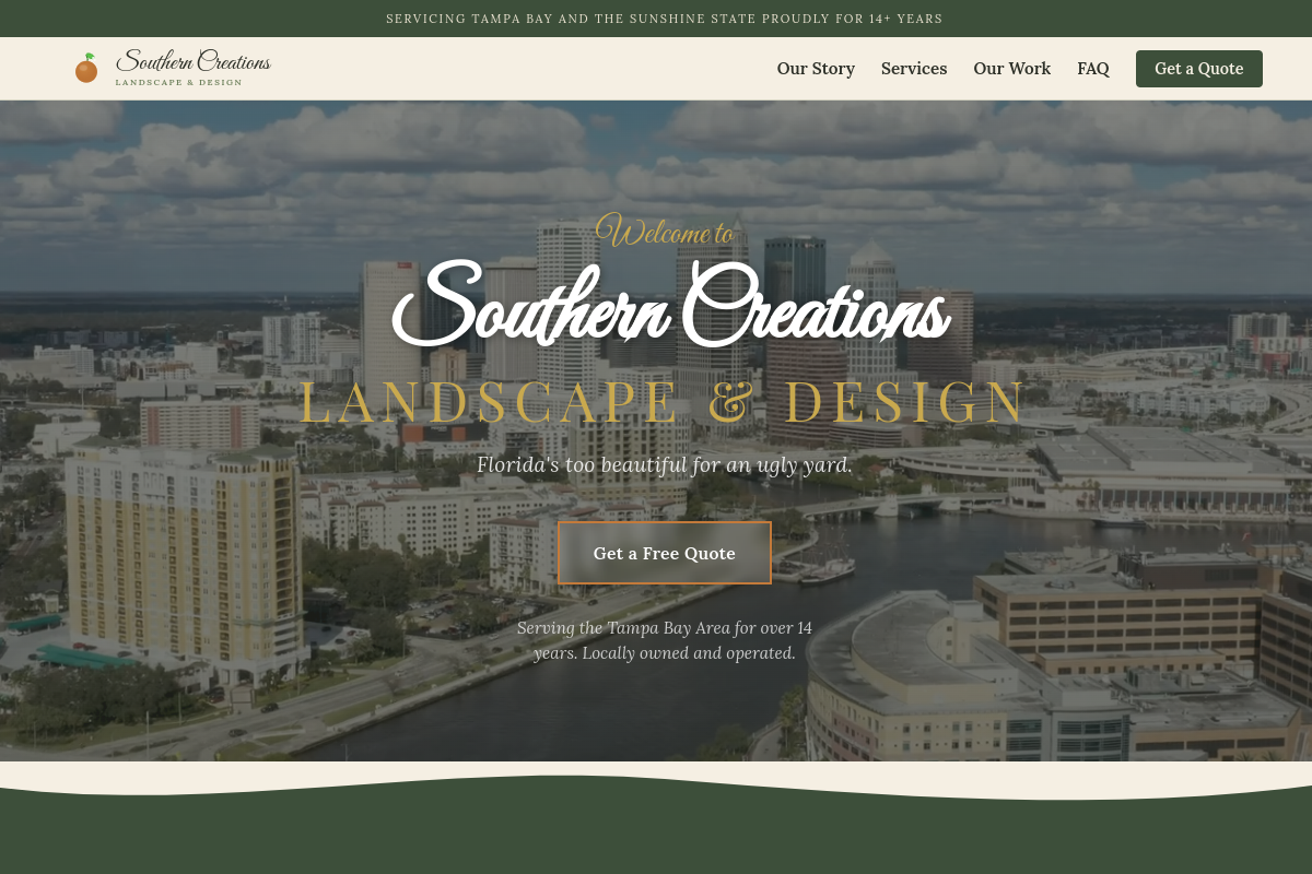 Southern Creations website preview